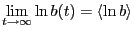 $\mathop {\lim }\limits_{t \to
\infty } \ln b( t ) = \left\langle {\ln b} \right\rangle $