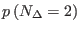 $\displaystyle p\left(N_{\Delta}=2\right)$