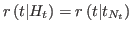 $ r\left( t\vert H_{t}\right) =r\left( t\vert t_{N_{t}}\right)
$