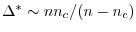 $\Delta^* \sim n n_c / (n-n_c)$