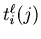 $t_{i}^{\ell}(j)$
